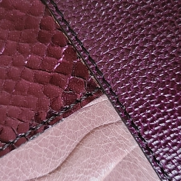 Braccialini Firenze Italian Embossed Genuine Leather Multicolor Purple Wristlet
